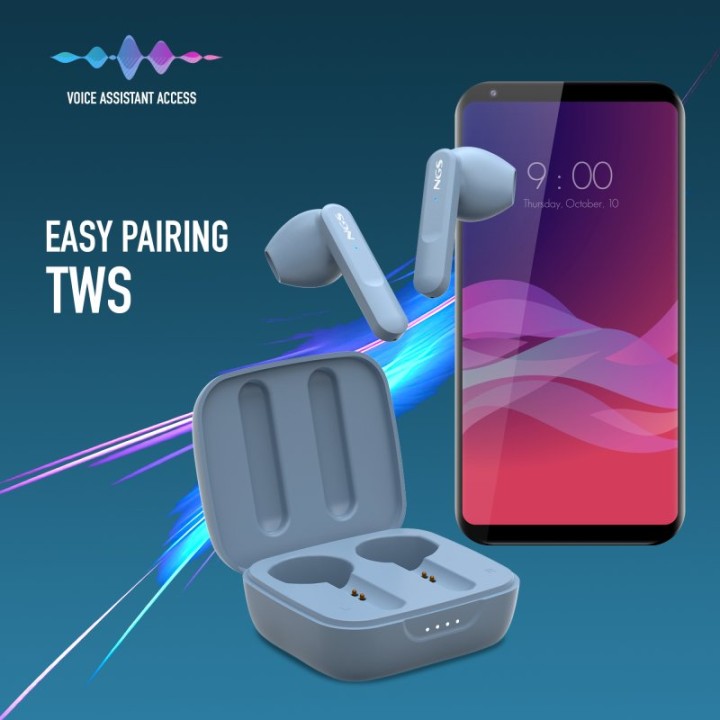 NGS Artica Move Rain Auriculares Inalámbricos con Estuchce de Carga y Bluetooth 5.3 Azul