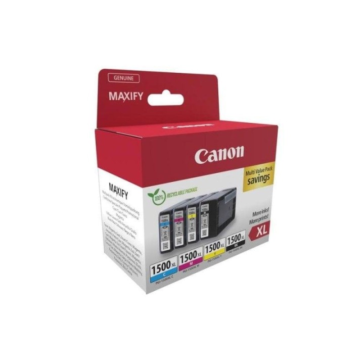 Cartuchos de Tinta Original Canon PGI-1500XL Multipack Alto Rendimiento (XL) Negro, Cian, Magenta, Amarillo