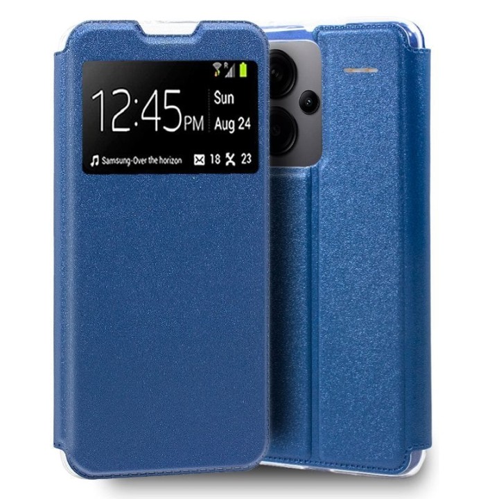 Cool Funda Flip Cover Tipo Libro Liso Azul para Xiaomi Redmi Note 13 Pro Plus 5G