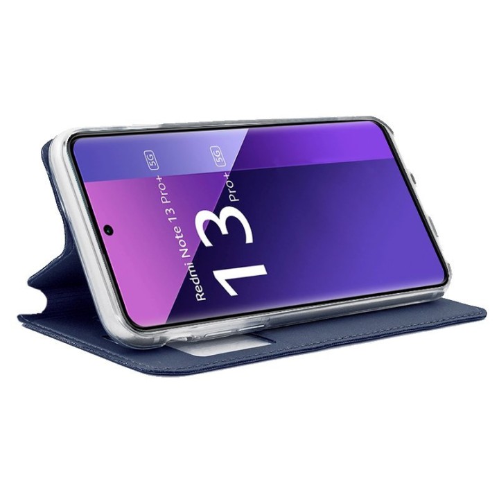 Cool Funda Flip Cover Tipo Libro Liso Azul para Xiaomi Redmi Note 13 Pro Plus 5G