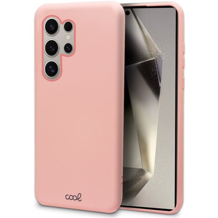Cool Funda de Silicona Flexible Rosa para Samsung Galaxy S24 Ultra