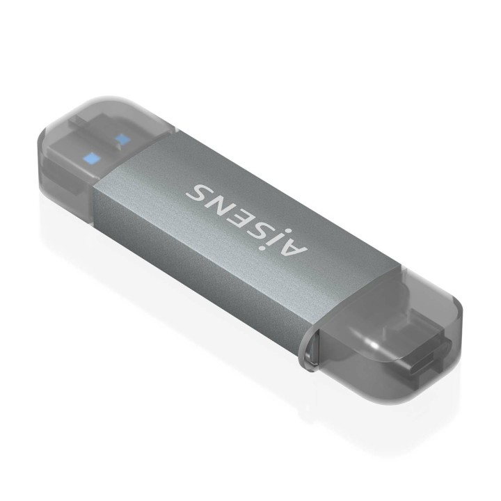 Lector Tarjetas AISENS USB-A/C 3.0 Gris (ASCR-2AC08-GR)