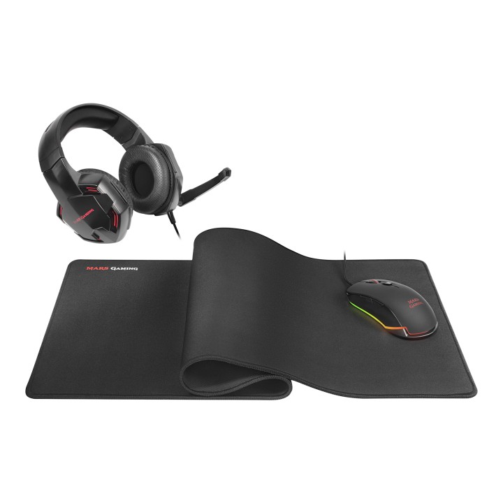Pack Mars Gaming Ratón/Alfombrilla/Auriculares (MCPPRO)