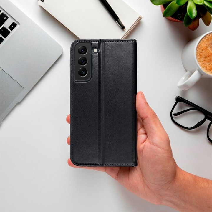 Cool Funda Flip Cover Tipo Libro Liso Negro para Samsung Galaxy S24 Plus / S25 Plus