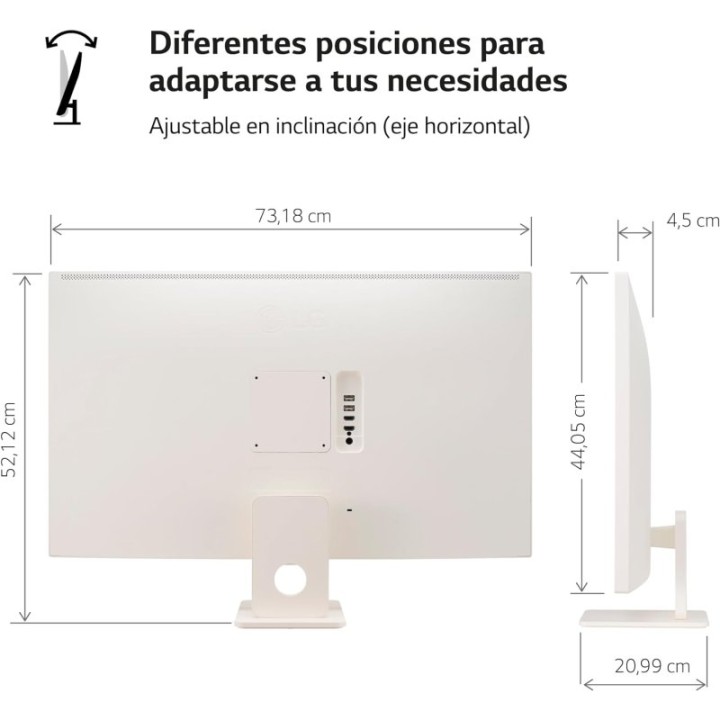 Monitor Smart LG 32SR50F-W 32" IPS Full HD, webOS23, Bluetooth, Altavoces, Mando, Blanco
