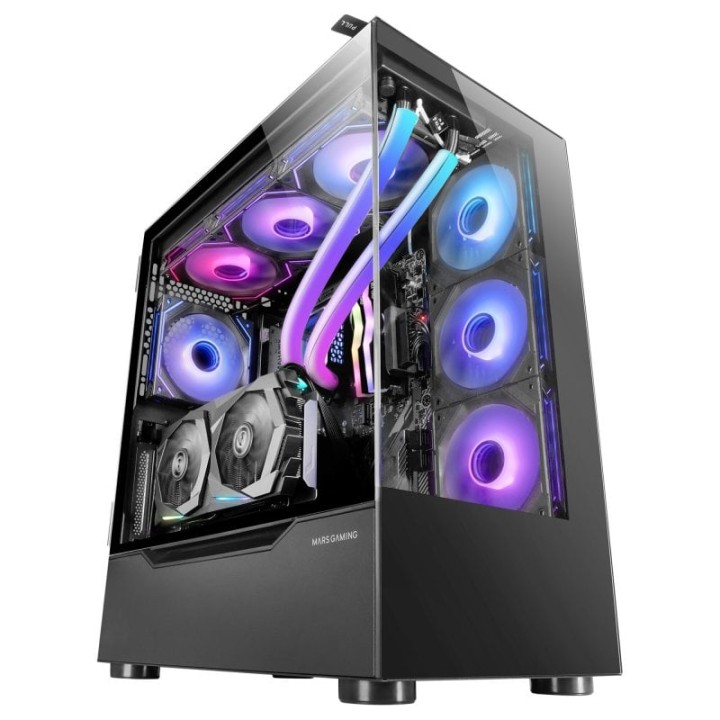 Mars Gaming MC-ULT Caja Gaming Custom XXL E-ATX Doble Cristal Templado + Puerta Lateral Negro