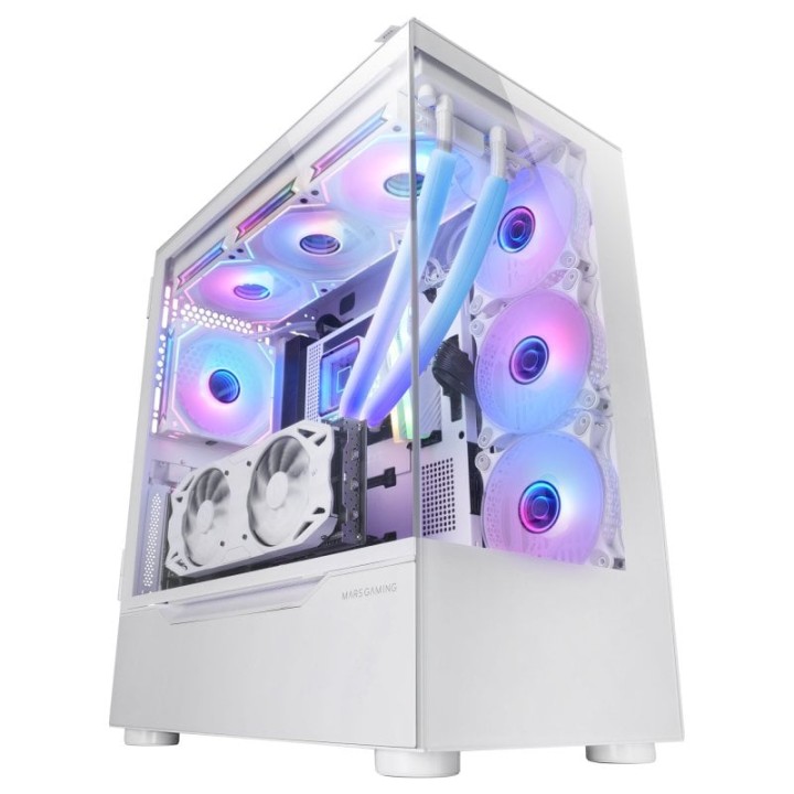 Mars Gaming MC-ULT Caja Gaming Custom XXL E-ATX Doble Cristal Templado + Puerta Lateral Blanco