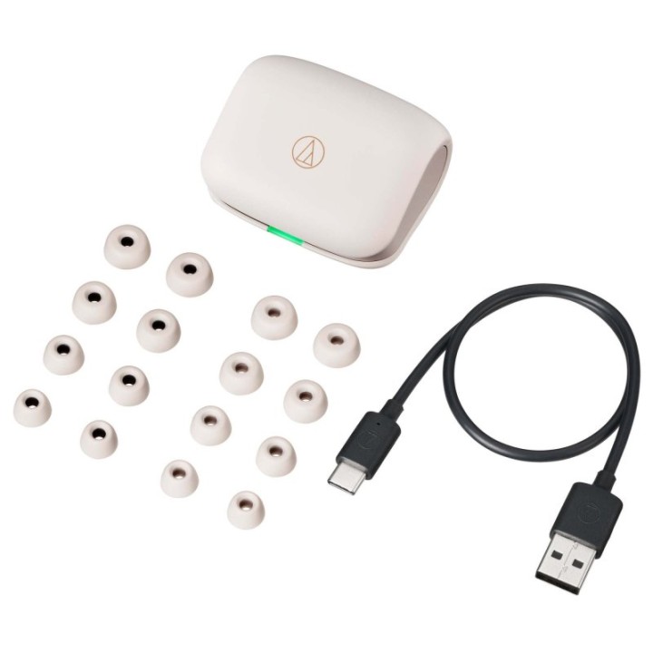 Audio-Technica ATH-TWX7 Auriculares Inalámbricos con Estuche de Carga Blancos