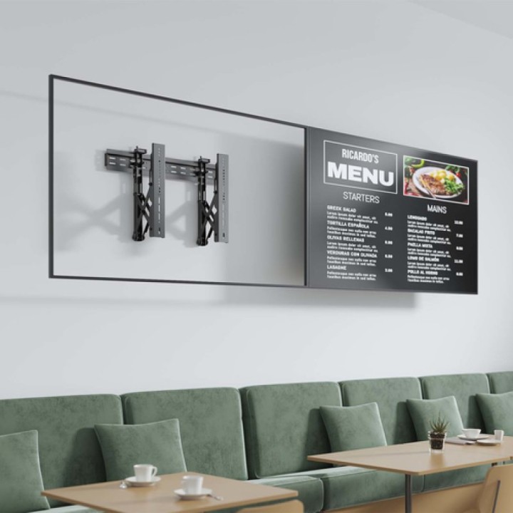 Aisens Soporte para Videowall Nivelable y Función Pop-out para TV 37-70" Vesa 600x400 Max 45kg Negro