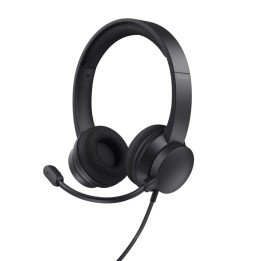 Trust Ayda Auriculares USB ENC con Micrófono con Cancelación de Ruido Negros