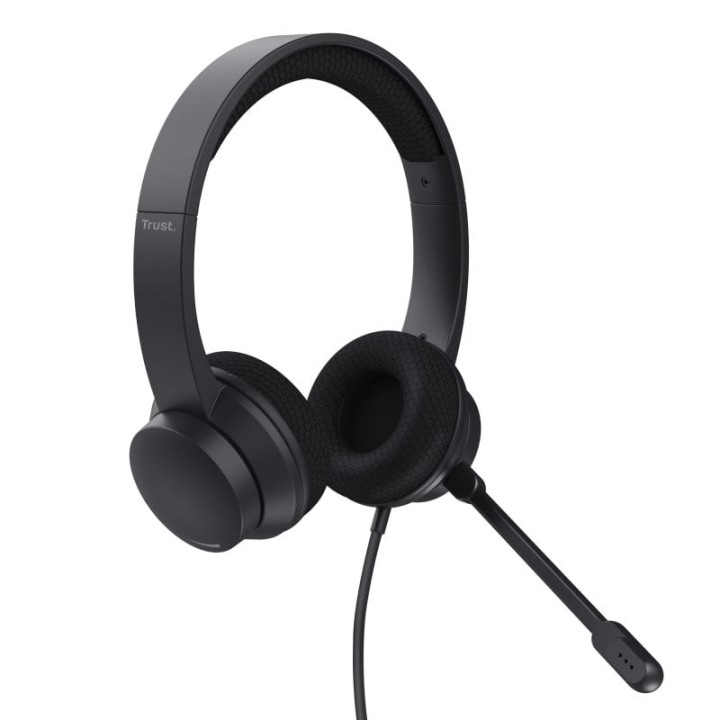 Trust Ayda Auriculares USB ENC con Micrófono con Cancelación de Ruido Negros