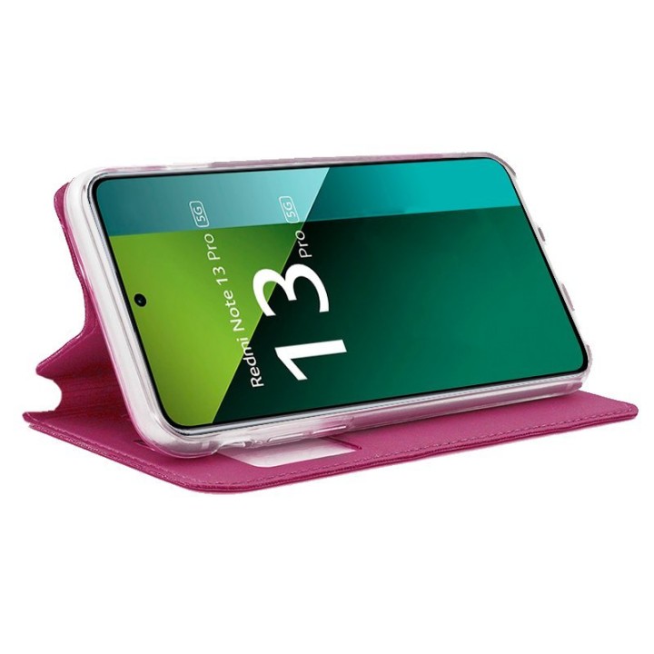Cool Funda Flip Cover Tipo Libro Liso Rosa para Xiaomi Redmi Note 13 Pro 5G / Poco X6 5G