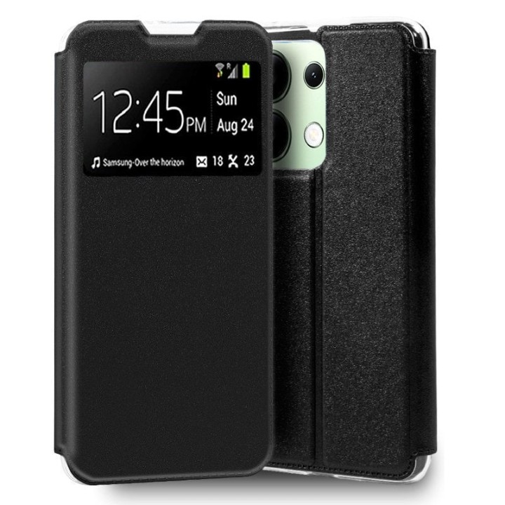 Cool Funda Flip Cover Tipo Libro Liso Negro para Xiaomi Redmi Note 13