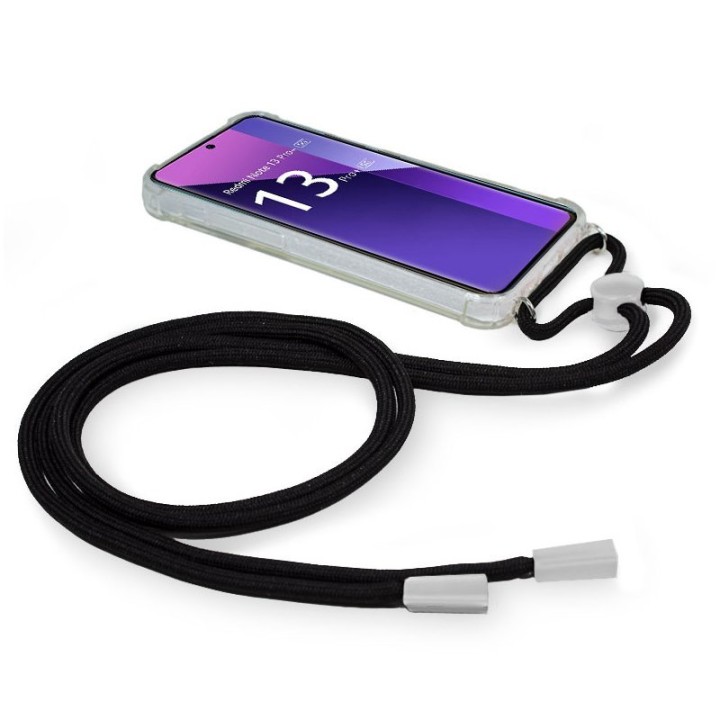 Cool Carcasa Cordón Negro para Xiaomi Redmi Note 13 Pro Plus 5G