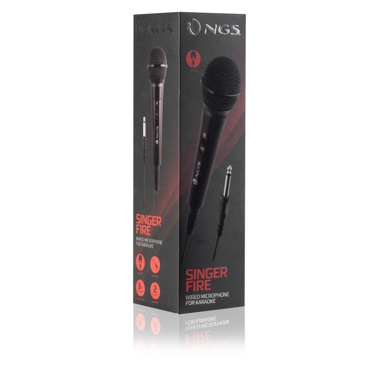 Micrófono para Karaoke NGS 6.3mm Negro (SINGERFIRE)