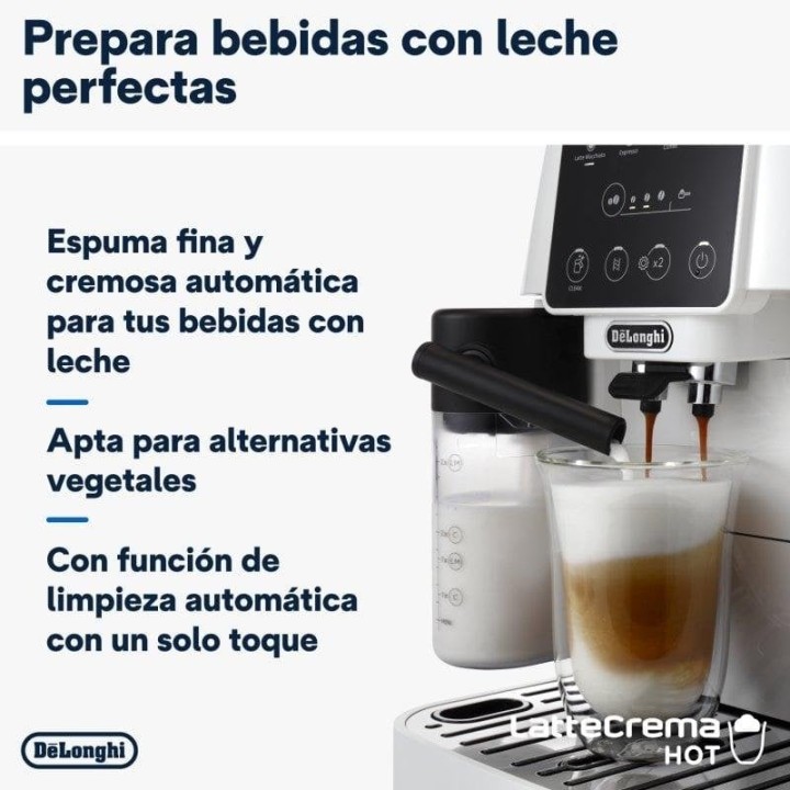 DeLonghi Magnifica Start Cafetera Superautomática con Depósito de Leche 15 Bares Blanca