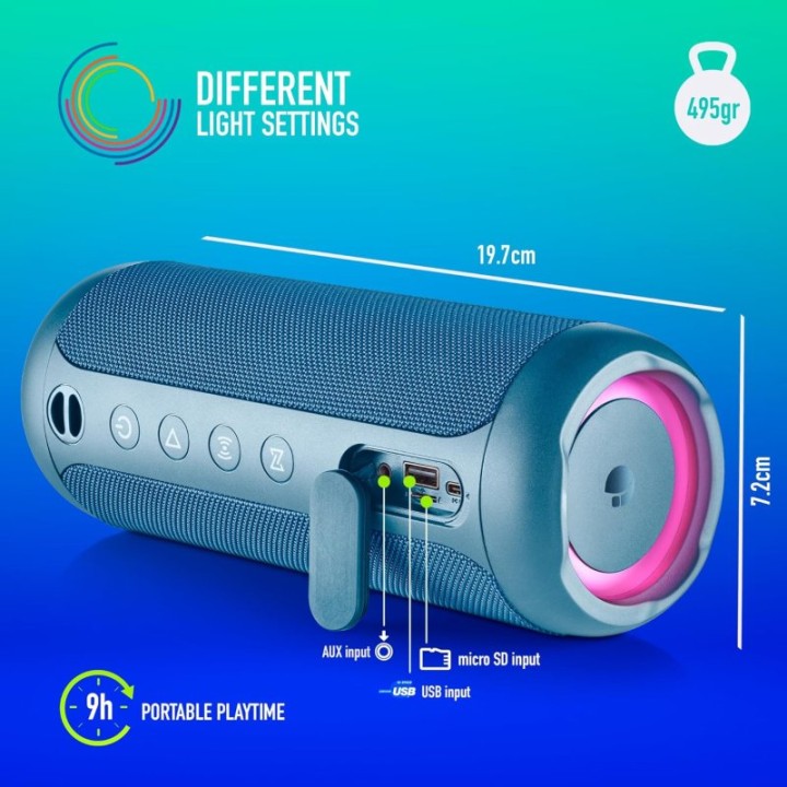 NGS Roller Furia 2 Altavoz Portátil Bluetooth Azul