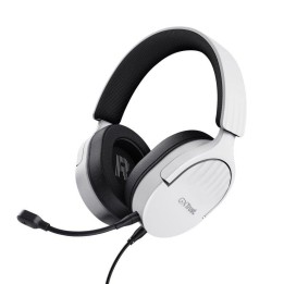 Auriculares Trust GXT 489 Fayzo con cable USB y jack 3,5 mm para gaming, micrófono extraíble, negros y blancos