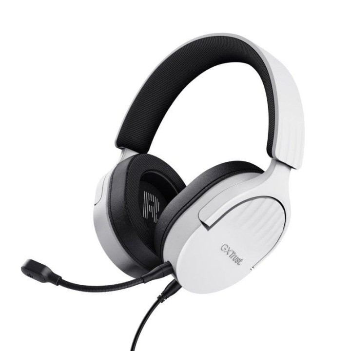Auriculares Trust GXT 489 Fayzo con cable USB y jack 3,5 mm para gaming, micrófono extraíble, negros y blancos