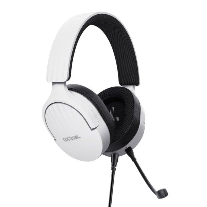 Auriculares Trust GXT 489 Fayzo con cable USB y jack 3,5 mm para gaming, micrófono extraíble, negros y blancos