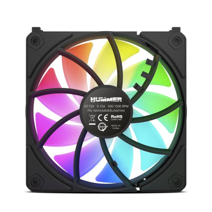 NOX Hummer Easy Link Ventilador LED ARGB PWM 120mm Negro