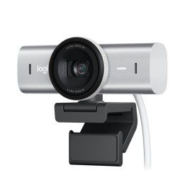 Logitech MX Brio Webcam para Colaboración y Streaming 4K con Dos Micrófonos Reductores de Ruido Gris