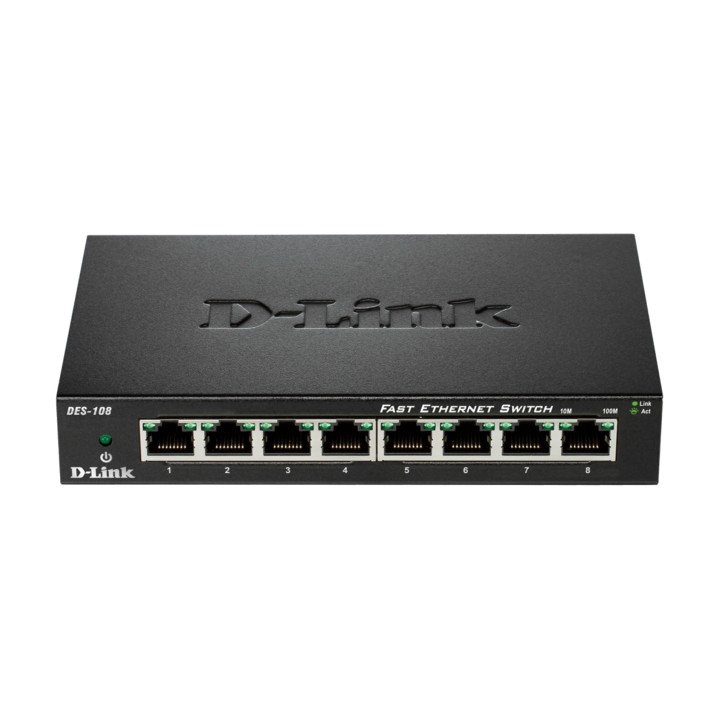 Switch D-Link 8P 10/100 Metallic (DES-108)