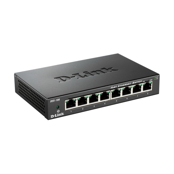 Switch D-Link 8P 10/100 Metallic (DES-108)