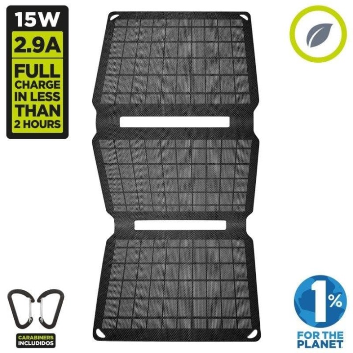 Muvit For Change Cargador Solar Plegable 15W Negro