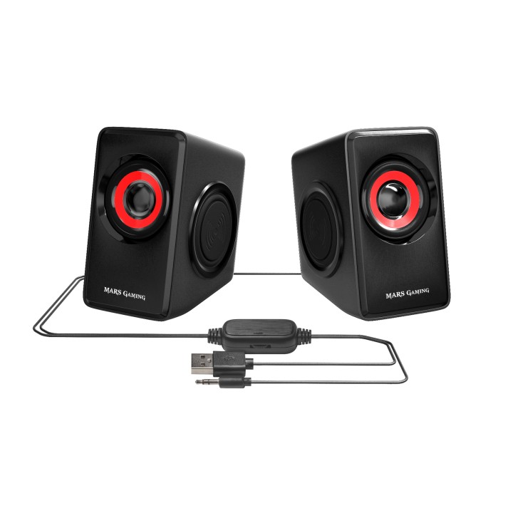 Altavoces Mars Gaming 2.0 10W USB 3.5mm Negros (MS1)