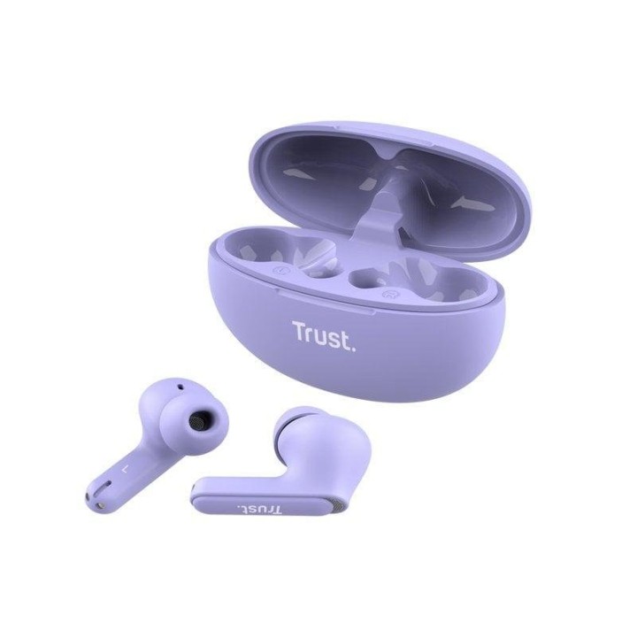 Auriculares Trust Yavi inalámbricos Bluetooth con Cancelación de Ruido, Micrófono y USB-C Púrpura