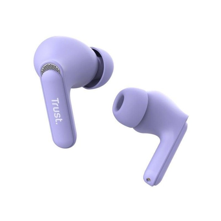 Auriculares Trust Yavi inalámbricos Bluetooth con Cancelación de Ruido, Micrófono y USB-C Púrpura