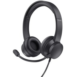 Trust HS-150 Auriculares Alámbrico de Oficina/Centro de llamadas 3.5mm para PC Negro