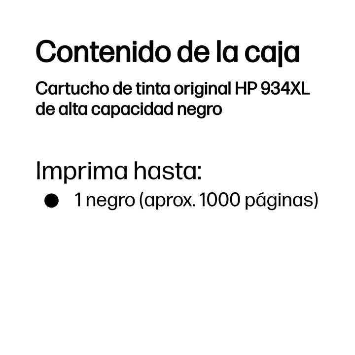 Tinta HP 934XL Negro 25.5ml 1000 páginas (C2P23AE)