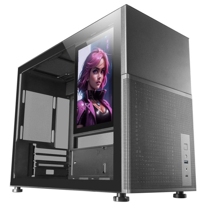 Mars Gaming Mc-lcd Torre Custom Micro-atx Pantalla Lcd Ips 8" Cristal Templado Panel Modular Negro