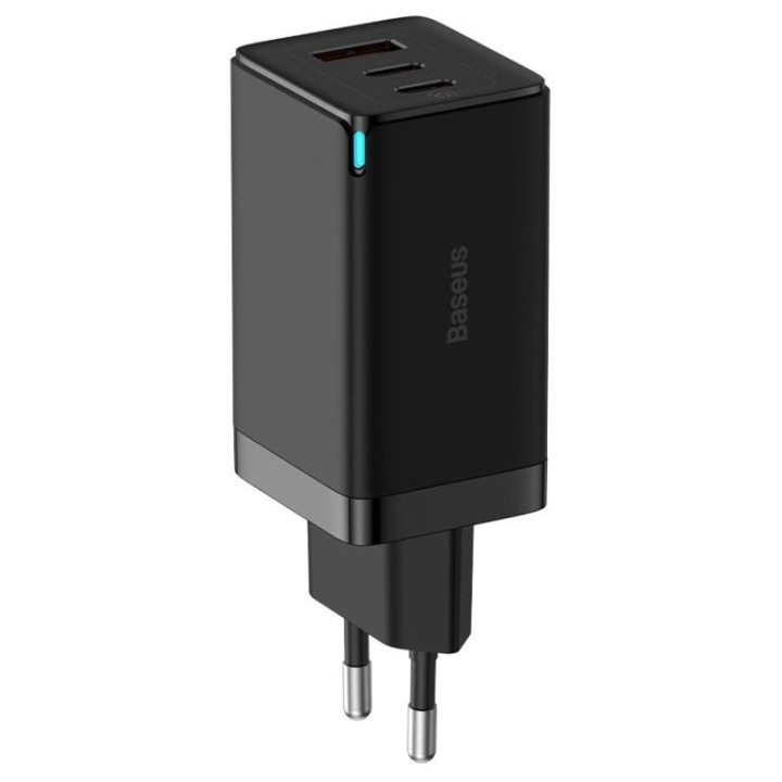 Baseus GaN5 Pro 3 Cargador de Pared Carga Rápida 65W Negro