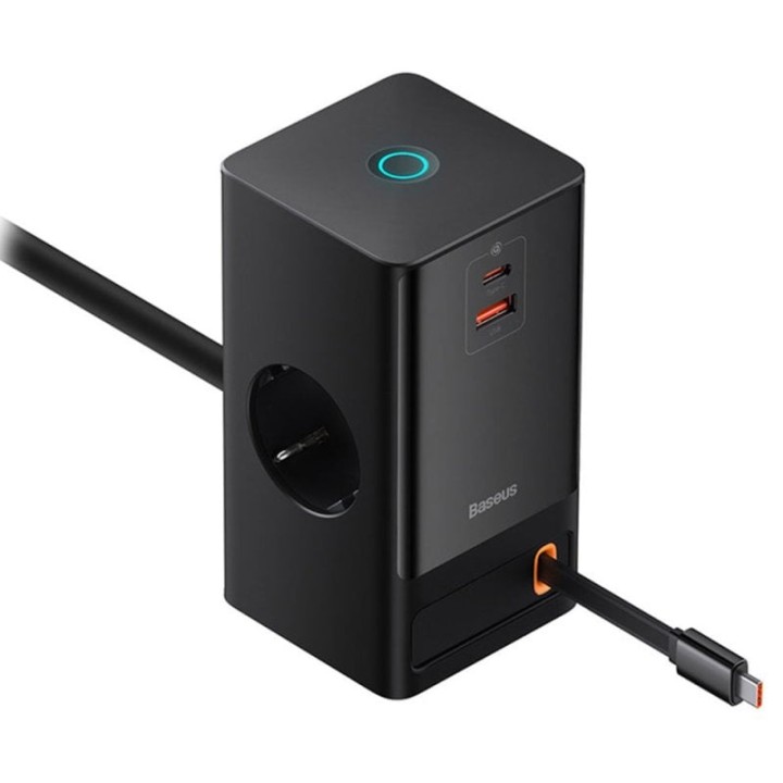 Baseus PowerCombo Tower 5 in 1 Estación de Carga Rápida 65W Negra