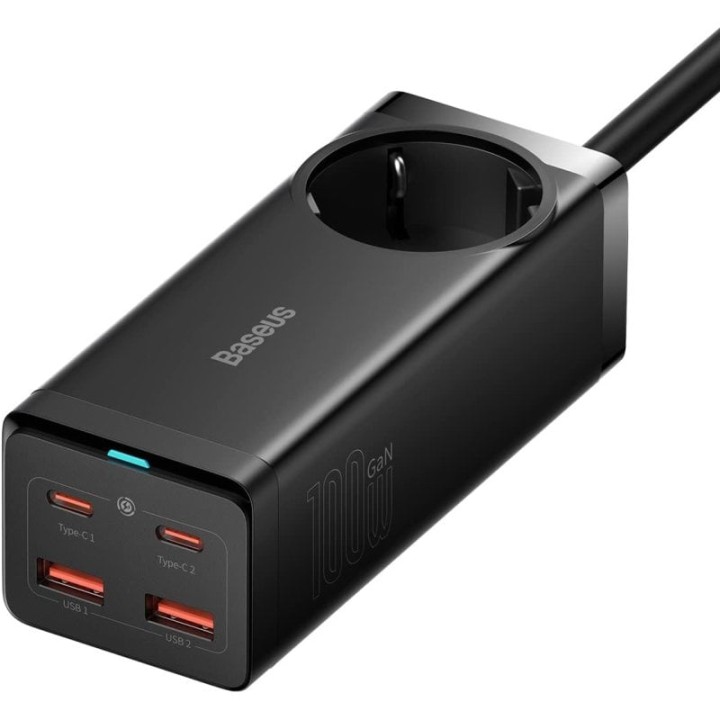 Baseus Power Strip GaN3 Pro Estación de Carga Rápida 100W Negra