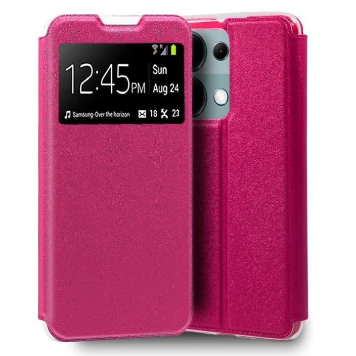 Cool Funda Flip Cover Liso Rosa para Xiaomi Redmi Note 13 Pro / Xiaomi Redmi Note 14S / Poco M6 Pro