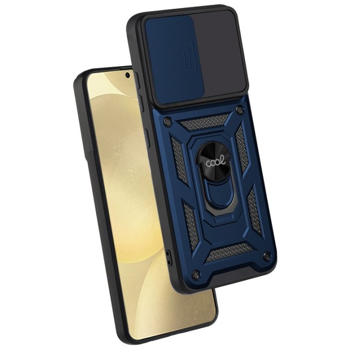 Cool Funda Hard Ring Azul para Samsung S926 Galaxy S24 Plus