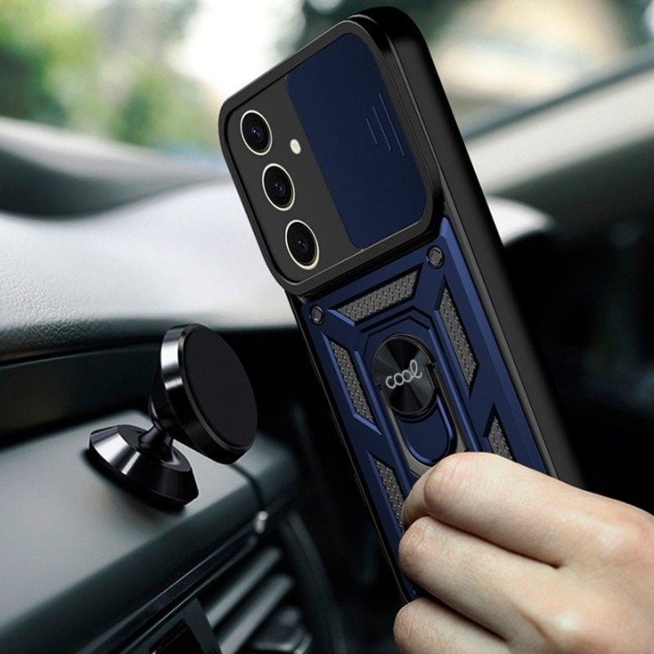 Cool Funda Hard Ring Azul para Samsung S926 Galaxy S24 Plus