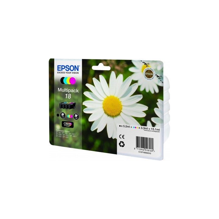 Tinta Epson 18 T1806 Pack Negro/Tricolor (C13T18064012)