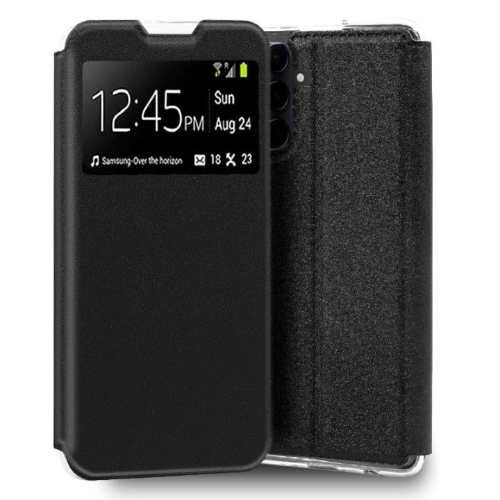 Cool Funda Flip Cover Liso Negro para Samsung A556 Galaxy A55 5G