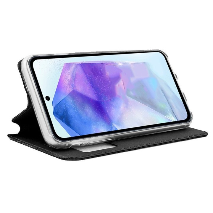 Cool Funda Flip Cover Liso Negro para Samsung A556 Galaxy A55 5G