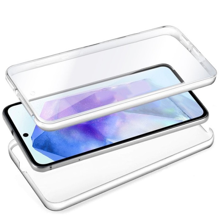 Cool Funda de Silicona 3D Transparente Frontal + Trasera para Samsung A556 Galaxy A55 5G
