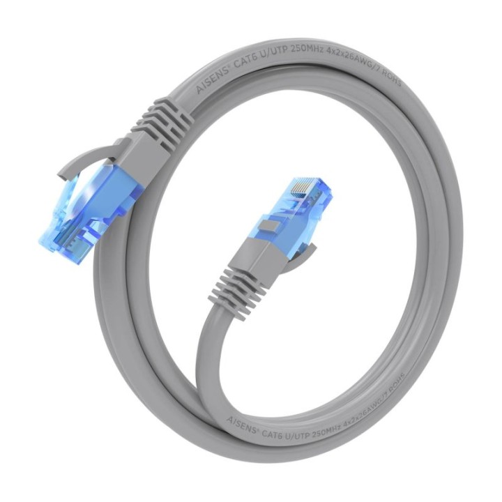 Aisens A135-0775 Cable de Red RJ45 AWG26 CCA UTP Cat 6 1m Gris