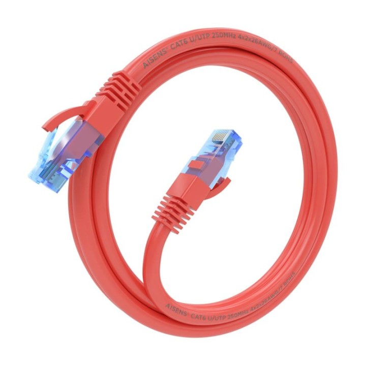 Aisens A135-0790 Cable de Red RJ45 AWG26 CCA UTP Cat 6 1.5m Rojo
