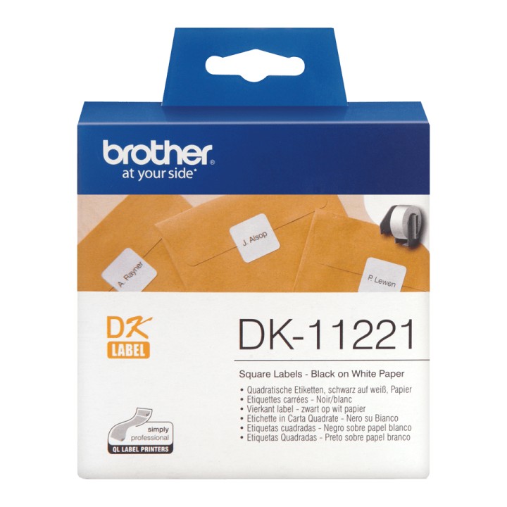 Etiquetas Precortadas BROTHER Negro/Blanco (DK11221)