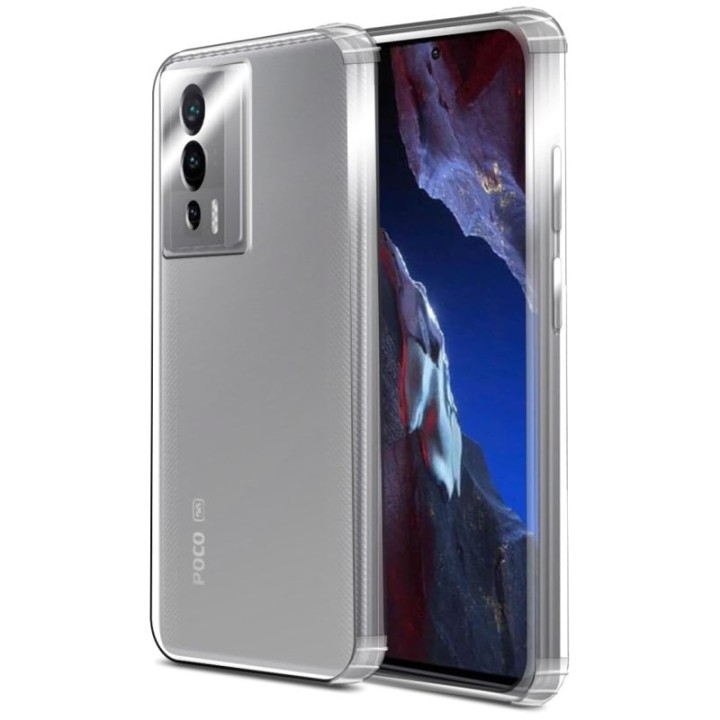 PcCom Essential Funda Antishock Transparente para POCO F5 Pro 5G