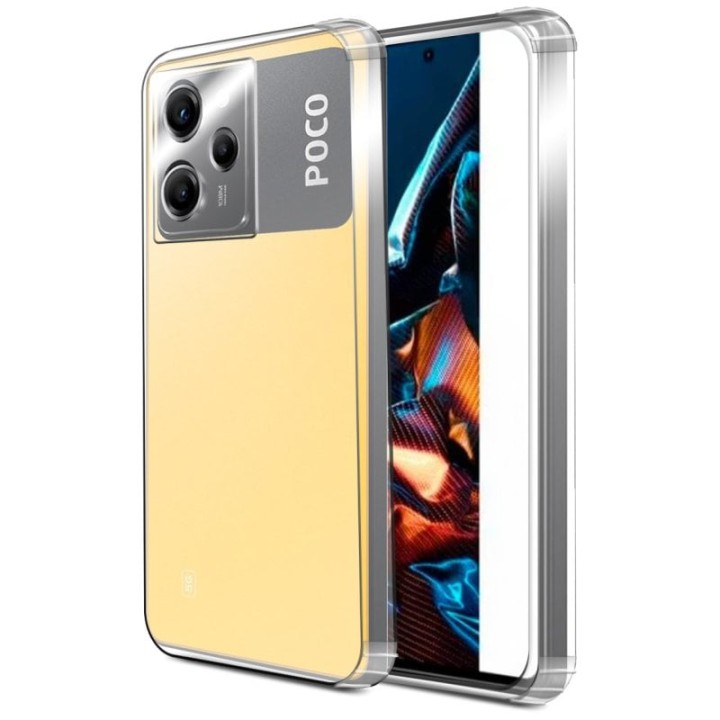 PcCom Essential Funda Antishock Transparente para POCO X5 Pro 5G